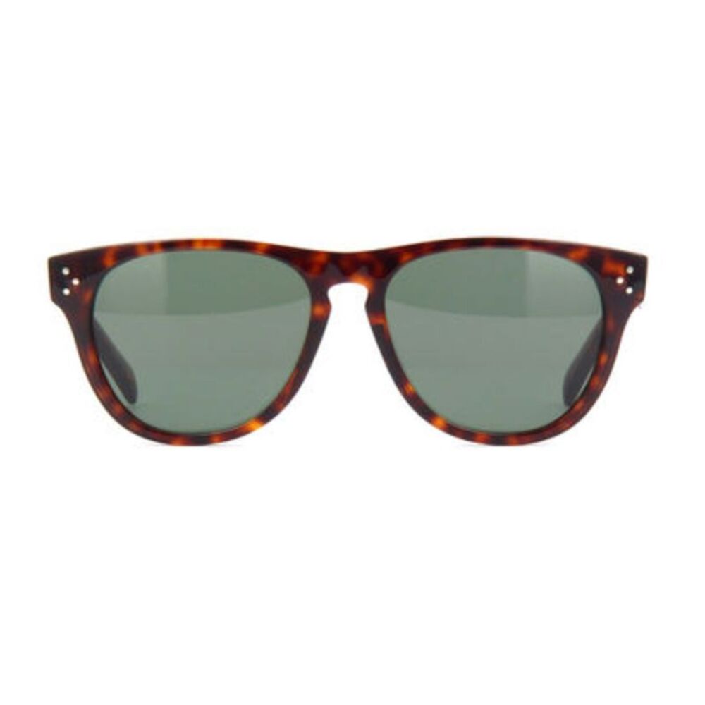 Celine Sunglasses Square Full Rim, Dark Havana Frame and Green Lens CL40102I52N - Picture 2 of 2
